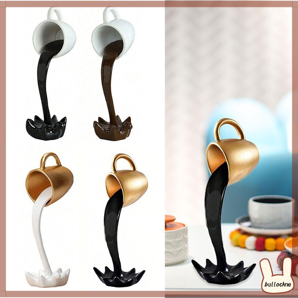 BULLOCKNE Màu vàng Cốc cà phê nổi Đồ trang trí cốc cà phê Nhựa Cốc cà phê dạng lỏng rót Điêu khắc cốc cà phê Cốc cà phê đổ nổi Trang trí nhà cửa