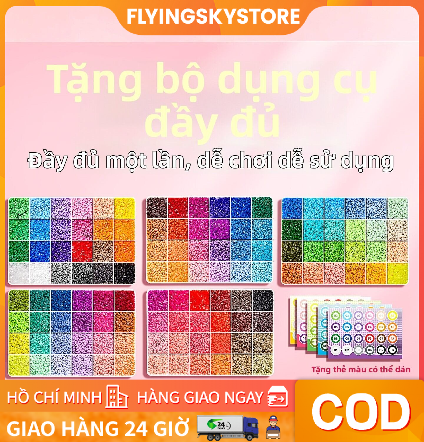 【Bộ công cụ hạt xếp đa năng】Bộ dụng cụ DIY 2.6mm cao cấp, vật liệu tổng hợp an toàn | Phụ kiện đầy đủ.