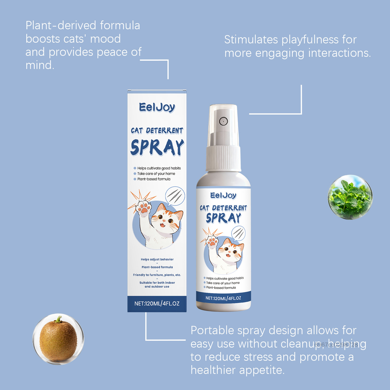 Xịt ngăn mèo cào 120ml Công thức không độc hại bảo vệ đồ đạc và điều chỉnh hành vi EL-VN
