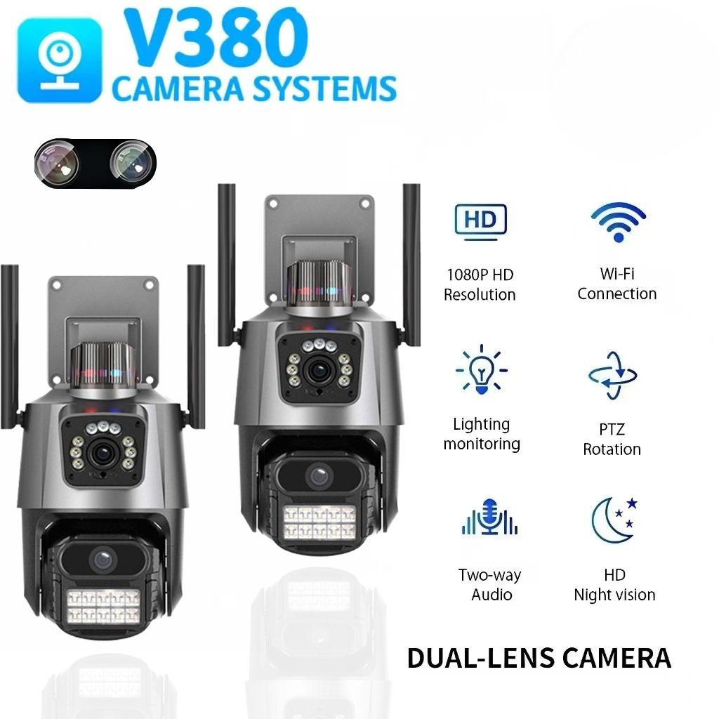 ♥Hàng Có Sẵn + Giao Hàng Miễn Phí♥ V380 PRO Outdoor HD 4MP Dual Lens WiFi IP Security Camera Night Vision IP66 CCTV hai chiều âm thanh chuyển động thông minh Giá  773,000 Đồng*Miễn phí vận chuyển