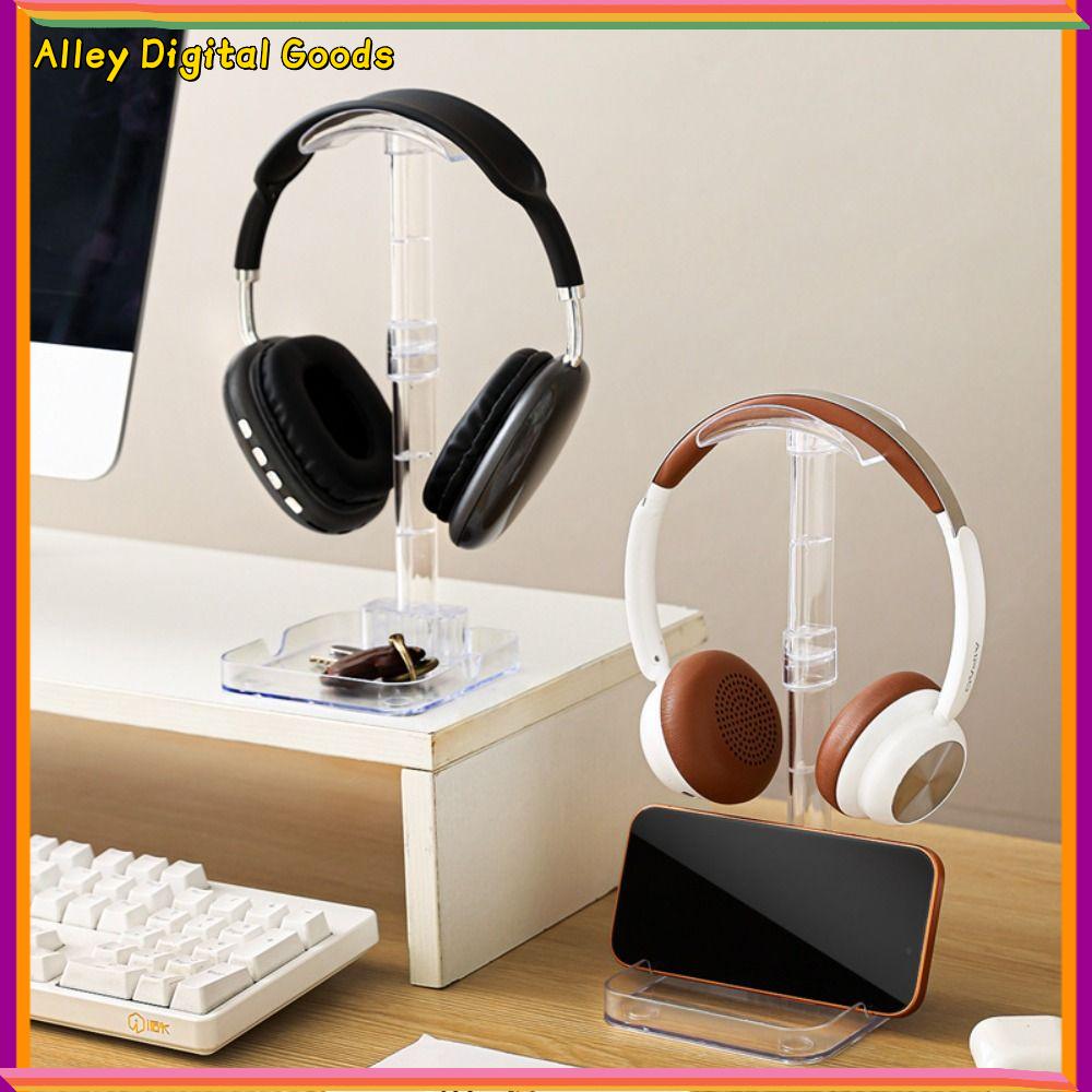MYTHIS Nhựa Giá đỡ tai nghe có giá đỡ điện thoại Trong suốt Phổ quát Khay lưu trữ