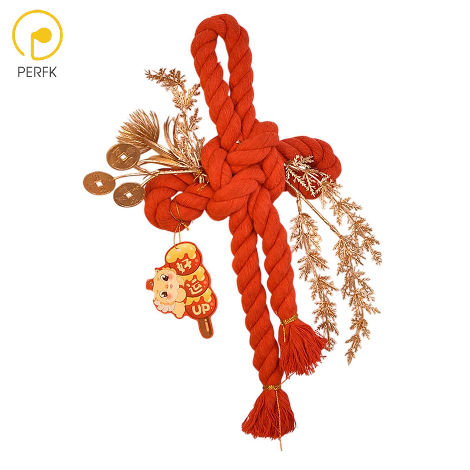 Perfk DIY Chinese Knot Pendant Spring Festival Decor Decorations Oriental Multifunction Hanging Ornament for Restaurant Door Party ราคา 166 บาท*ส่งฟรี