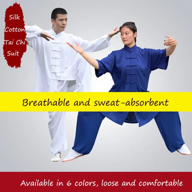 Ushine Đồng quần áo Trung Quốc truyền thống unisex đồng phục Tay áo dài Wushu Taichi Kungfu 6 màu đồ