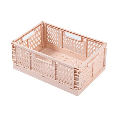 Owent® Storage Basket Folding Large Capacity Load Bearing Collapsible Plastic Storage Crate Box for Kitchen