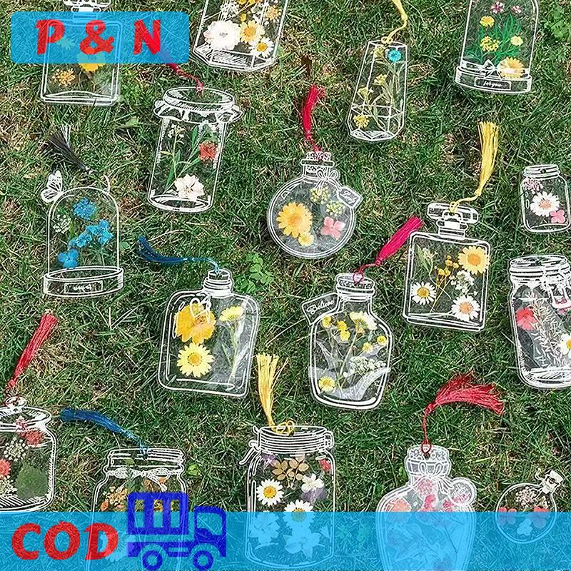 P&N 20 Mảnh Đánh Dấu Trẻ Em Sáng Tạo Tự Làm Trong Suốt Dấu Trang Cho Hoa Khô Nhà Máy Mẫu Dấu Trang Cá Nhân Thủy tinh Drie