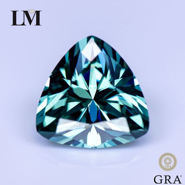 Moissanite Stone Primary Color Emerald Green Trillyon Cut Lab Grown Diamond for DIY Charms Jewelry Making with GRA Certificate ราคา 1,384 บาท*ส่งฟรี