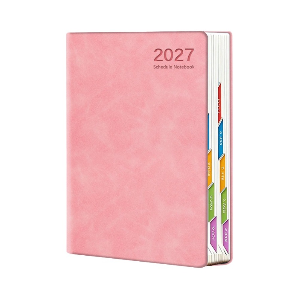 HOUCHU English/Spanish 2027 Daily Planner Notebooks 320 Pages Portable Efficiency Schedule Notebook Agenda Book Multi Functional Calendar Diary For School Office Work