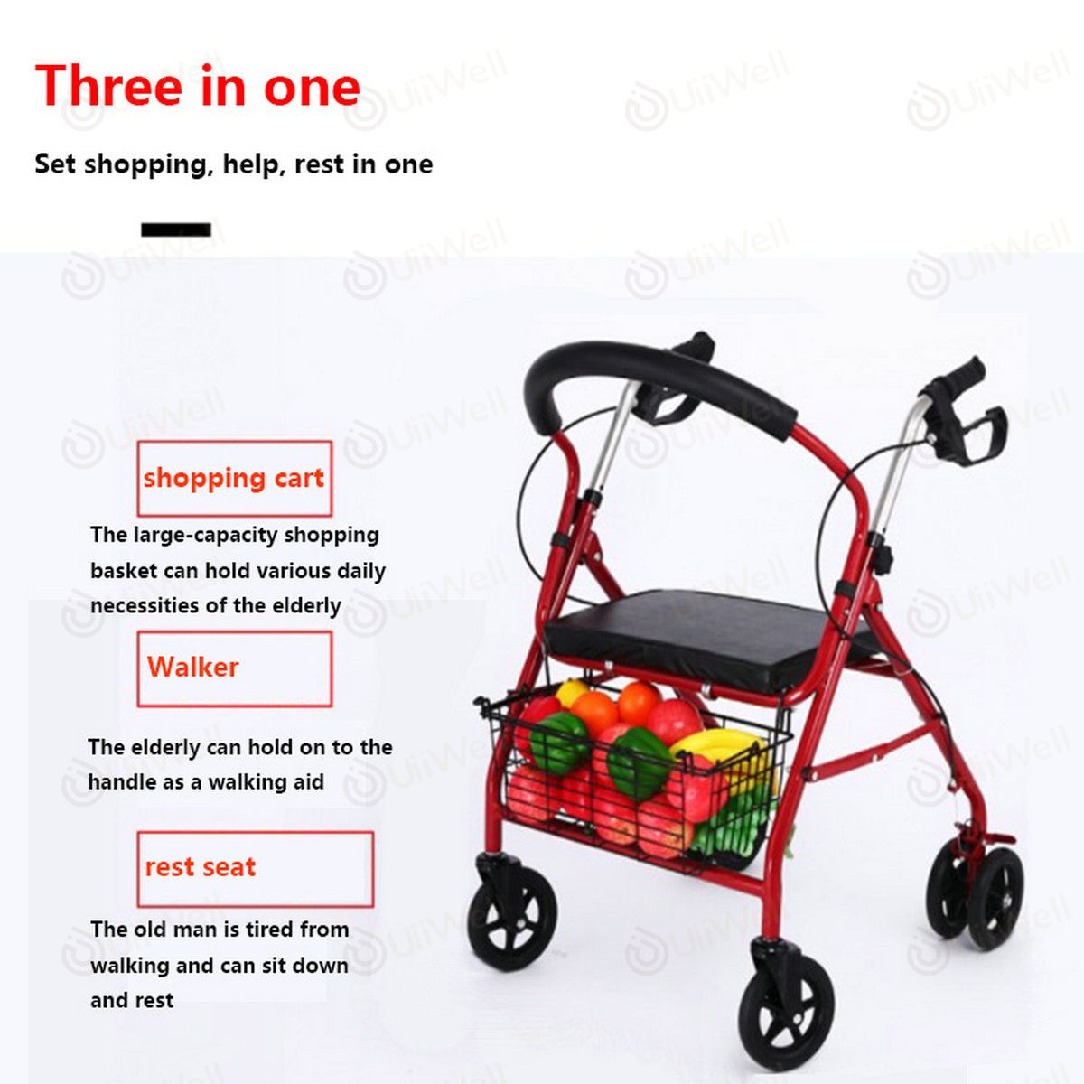 Elderlife รถเข็นหัดเดิน รุ่น HT-004 รถเข็นผู้ป่วยหัดเดินรถเข็นช่วยเดิน wheelchairรถเข็นผู้ป่วย รถเข็นอเนกประสงค์ รถเข็นอเนกประสงค์ ราคา 1,699 บาท*ส่งฟรี