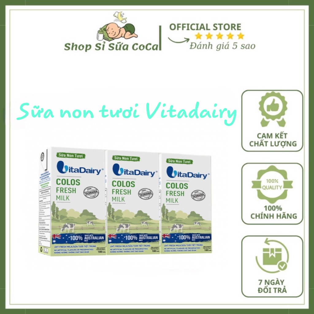 Sữa non tươi VitaDairy Colos Fresh Milk 1 thùng 24 hộp 180ml