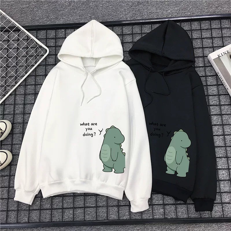 Áo đôi Áo Sweater Khủng long xanh, Áo nỉ from rộng tay phồng, thiết kế thời trang, mặc ấp áp không bị xù -  TEEN