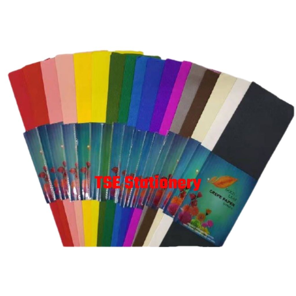 75x50cm GOLD LEAF Crepe Paper Colours Kertas Jagung Kertas Bunga Telur Craft Paper / ART KIDS Kraft Seni