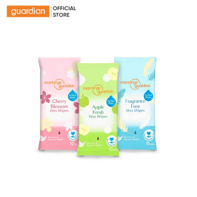 Bộ Khăn Ướt Các Loại Mannings Guardian 10 Tờ X 3 Gói | Guardian Việt Nam