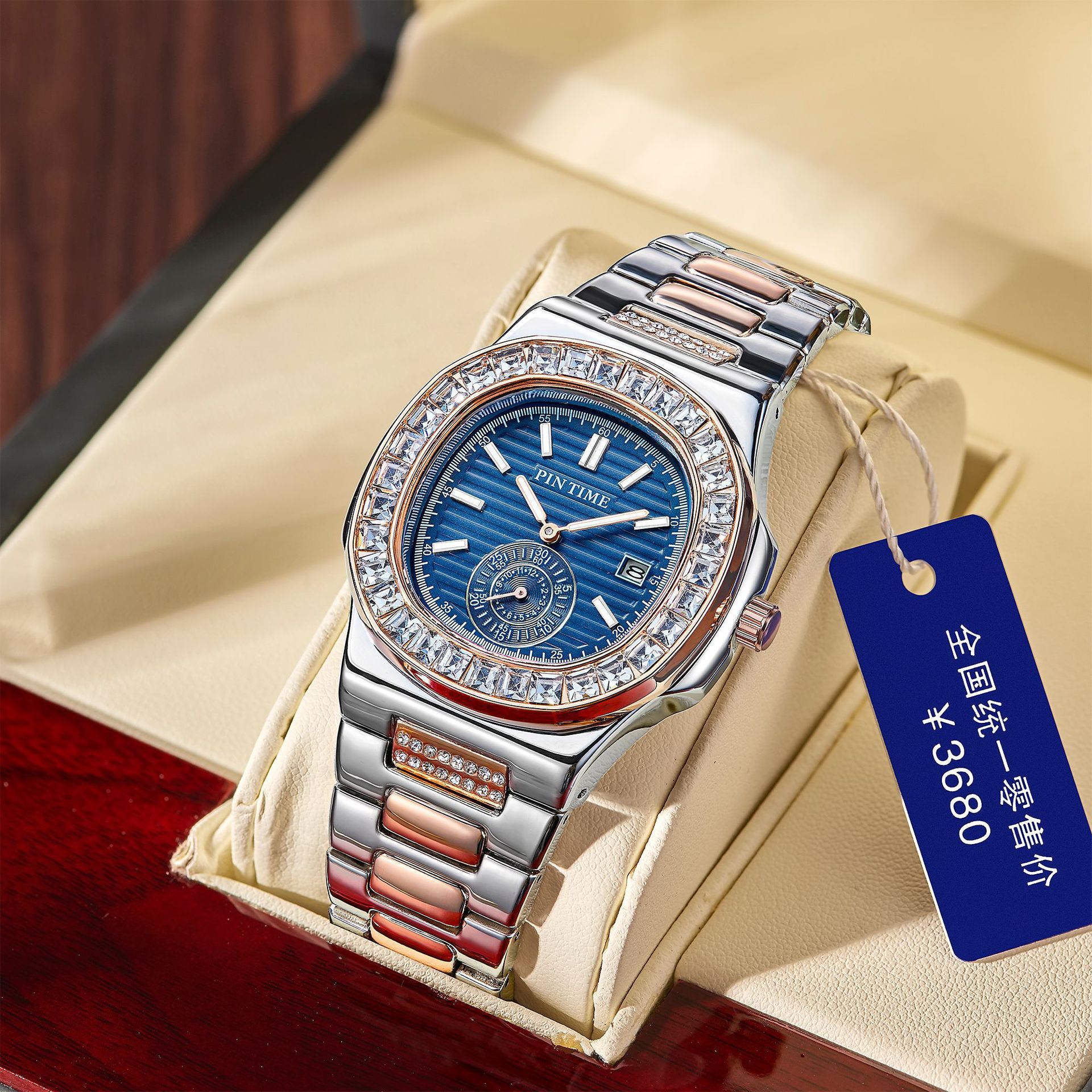 PINTIME/Pinshi Cross-border Watch Men's Popular Quartz Calendar Business Trend Watch Source Direct Batch Support Dropshipping