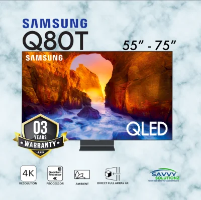 SAMSUNG TV Q80T 55"/65"/75" QLED 4K HDR Samsung Smart TV (2020) / 3 Year Warranty / Energy Efficiency 3 Ticks