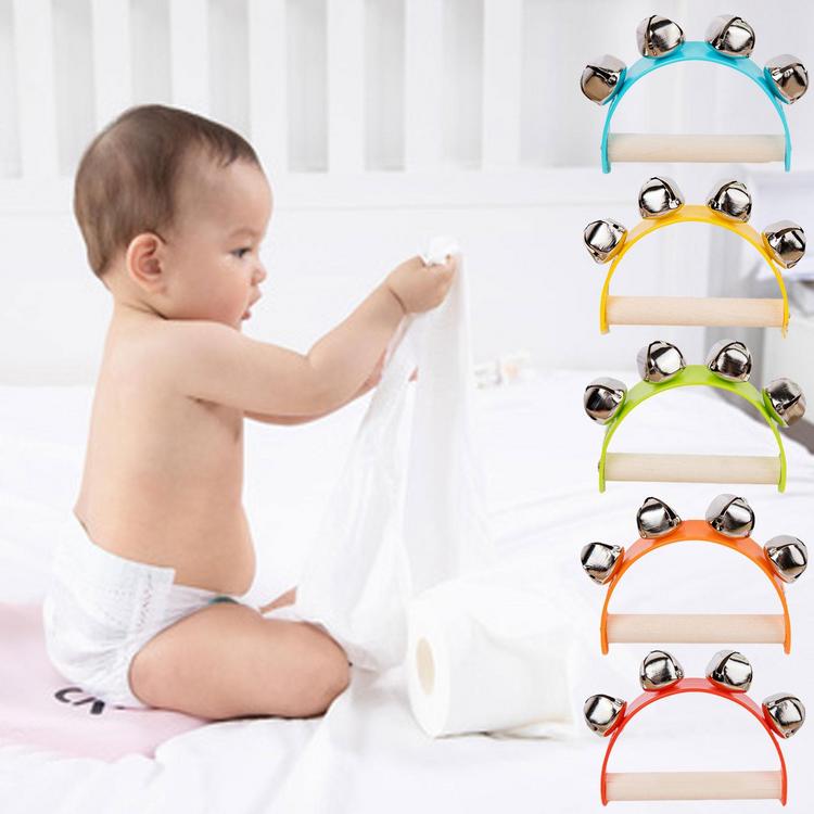 Chuông cầm tay dành cho trẻ em Chuông cầm tay di động có tay cầm bằng gỗ Tay trẻ em lục lạc Đồ chơi sáng tạo cho bé Chuông cho món quà Giáng sinh judicious