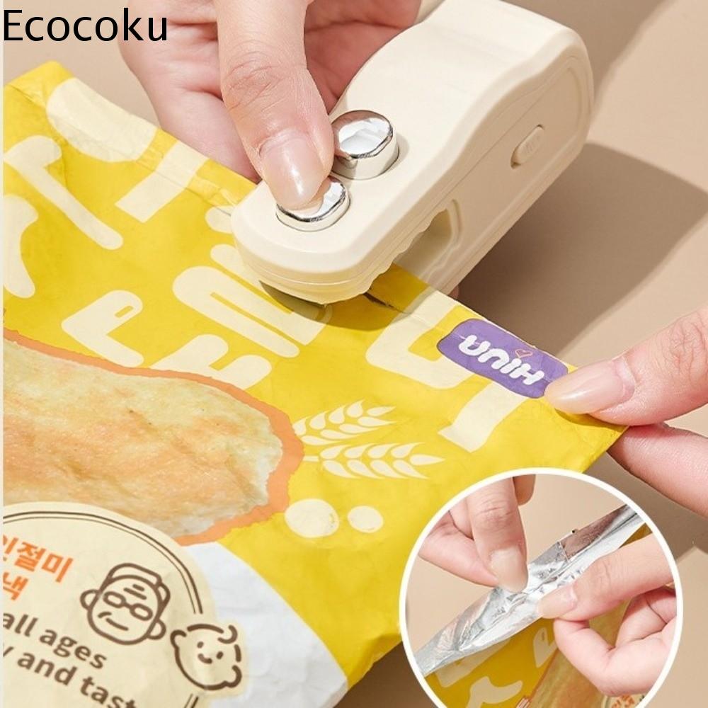 ECOCOKU Có thể sạc lại Máy đóng gói đồ ăn nhẹ Hút từ tính Áp lực tay Kẹp niêm phong thực phẩm mini Cầm tay Máy hàn túi mini cho túi nhựa đựng đồ ăn nhẹ