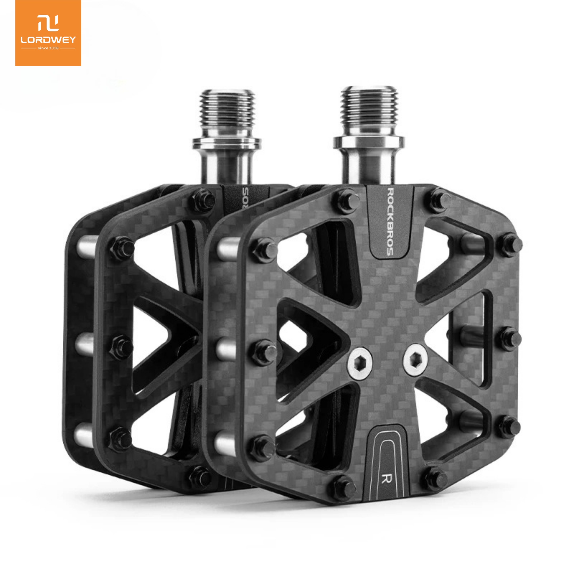 LORDWEY & ROCKBROS Ultra-Light Carbon Fiber Pedals 3-Bearing MTB Bicycle Pedals Labor Saving Waterproof Anti-Slip Road Mountain Bike Pedal ราคา 3,650 บาท*ส่งฟรี