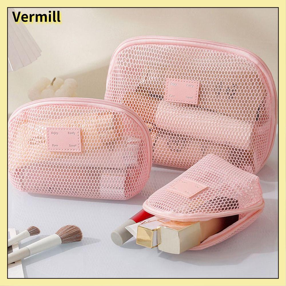 VERMILL Nylon Túi đựng mỹ phẩm Có khóa  Cầm tay Túi đựng đồ vệ sinh cá nhân Thường ngày Đa năng Túi đựng Phụ nữ