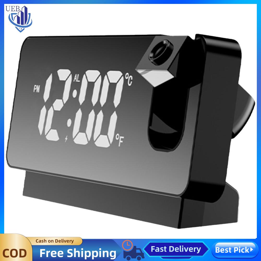 [Ueb Wholesale Center]นาฬิกาโต๊ะดิจิตอลดิจิตอล projector หลายฟังก์ชันนาฬิกาปลุกข้างเตียง 180 โปรเจคเตอร์บนเพดานสำหรับสำนักงานห้องนอน
