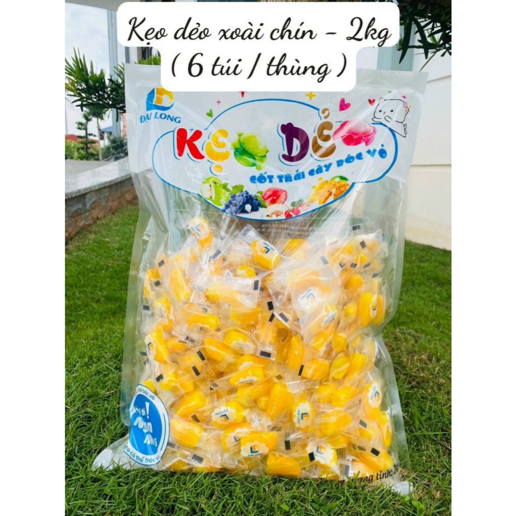 [thơm ngon, ăn là ghiền] KẸO DẺO XOÀI LỘT VỎ ĐẠI LONG TÚI 500G THƠM NGON VỊ XOÀI VIỆT NAM