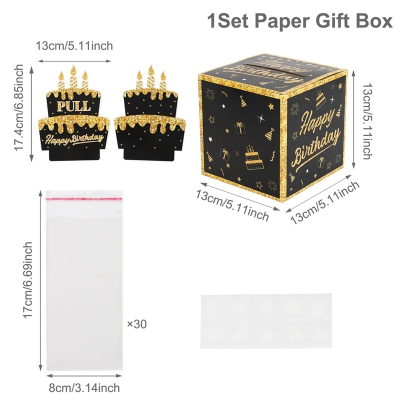 30pcs Money Pull-Out Gift Box Cash Gift Black Gold Surprise Birthday Pull Sofa Pattern Gift Box Birthday