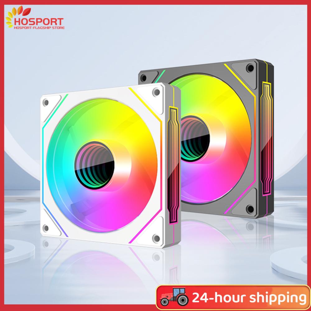 【HOSPORT】12cm ARGB 5V 3Pin 4 Pin PWM Quiet Cooling Fan Infinity Mirror Silent Ventilador 800-1800 RPM for PC Cooler and Case ราคา 149 บาท*ส่งฟรี