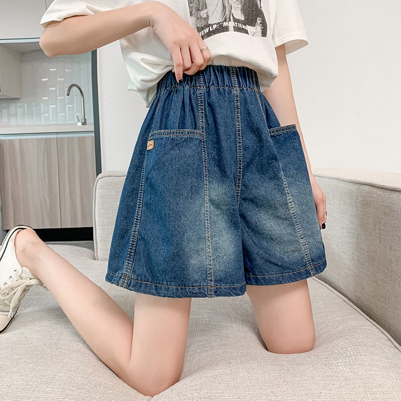 COD Quần Short denim Chữ a Lưng Cao Ống Rộng Thời Trang Mùa Hè Hàn Quốc 2023 Cho Nữ SDFSD