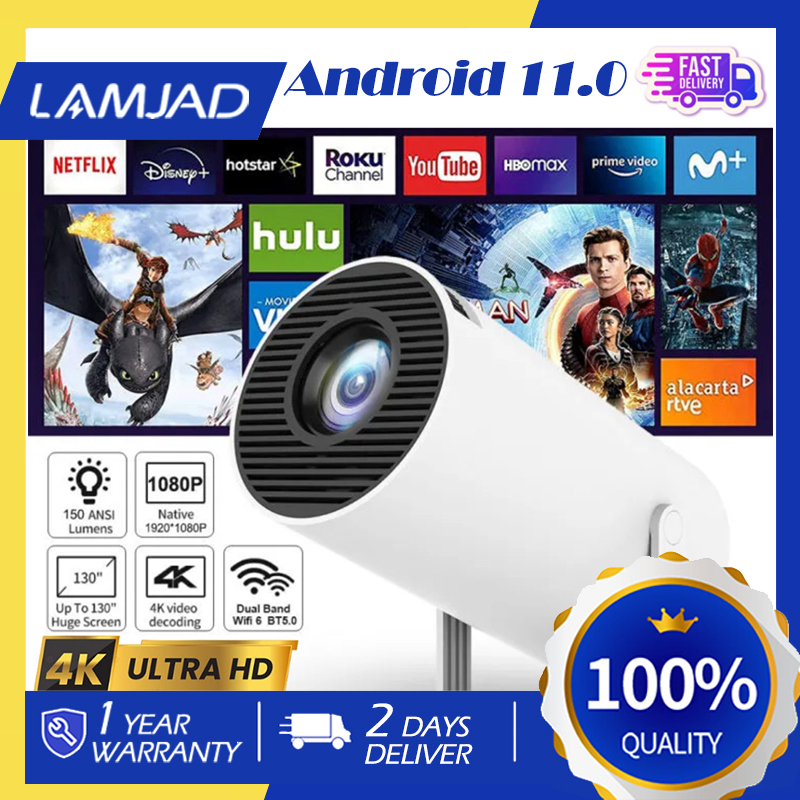 ✨ Hy300 Projector 4K Projector Android 11.0 Lcd 1280P X 720P Ultra Hd Wifi Bluetooth Home Theater Projector ✨ ราคา 1,799 บาท*ส่งฟรี
