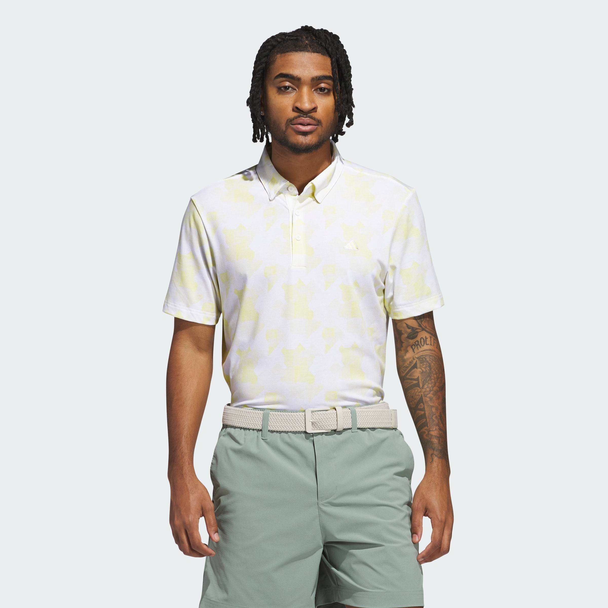 [0H-2H 15.7-VOUCHER 15%] adidas Đánh gôn Áo Polo Họa Tiết Go-To Nam trắng JF4936