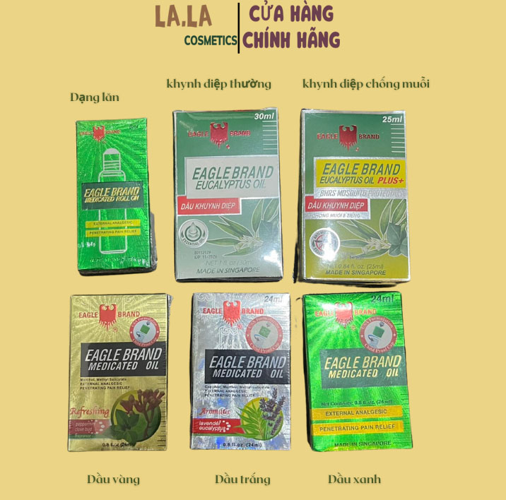 [Date 2026] Dầu gió nóng, khuynh diệp Eagle Brand dầu con ó 2 Nắp 24ml Hàng Nội Địa Mỹ