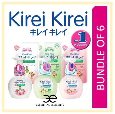 KIREI KIREI [BUNDLE OF 6] ANTI-BACTERIAL FOAMING HAND WASH SOAP BOTTLE|REFILL PACK|ANTISEPTIC FOAM ORIGINAL PEACH