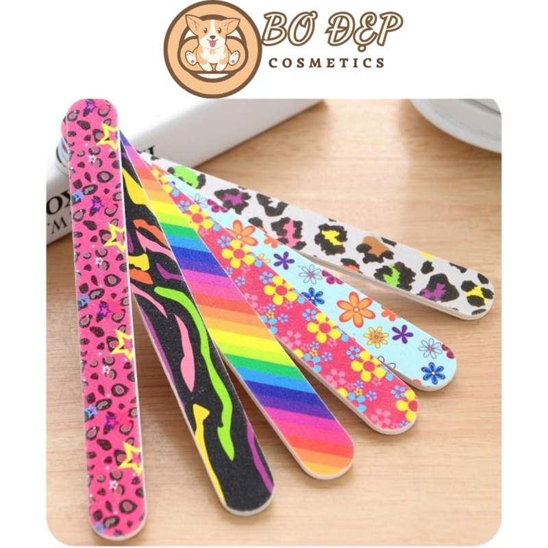 Combo 2 Dũa Đánh Bóng Móng Tay 2 Mặt Bông Hoa Giấy Nhám (giao mẫu ngẫu nhiên)