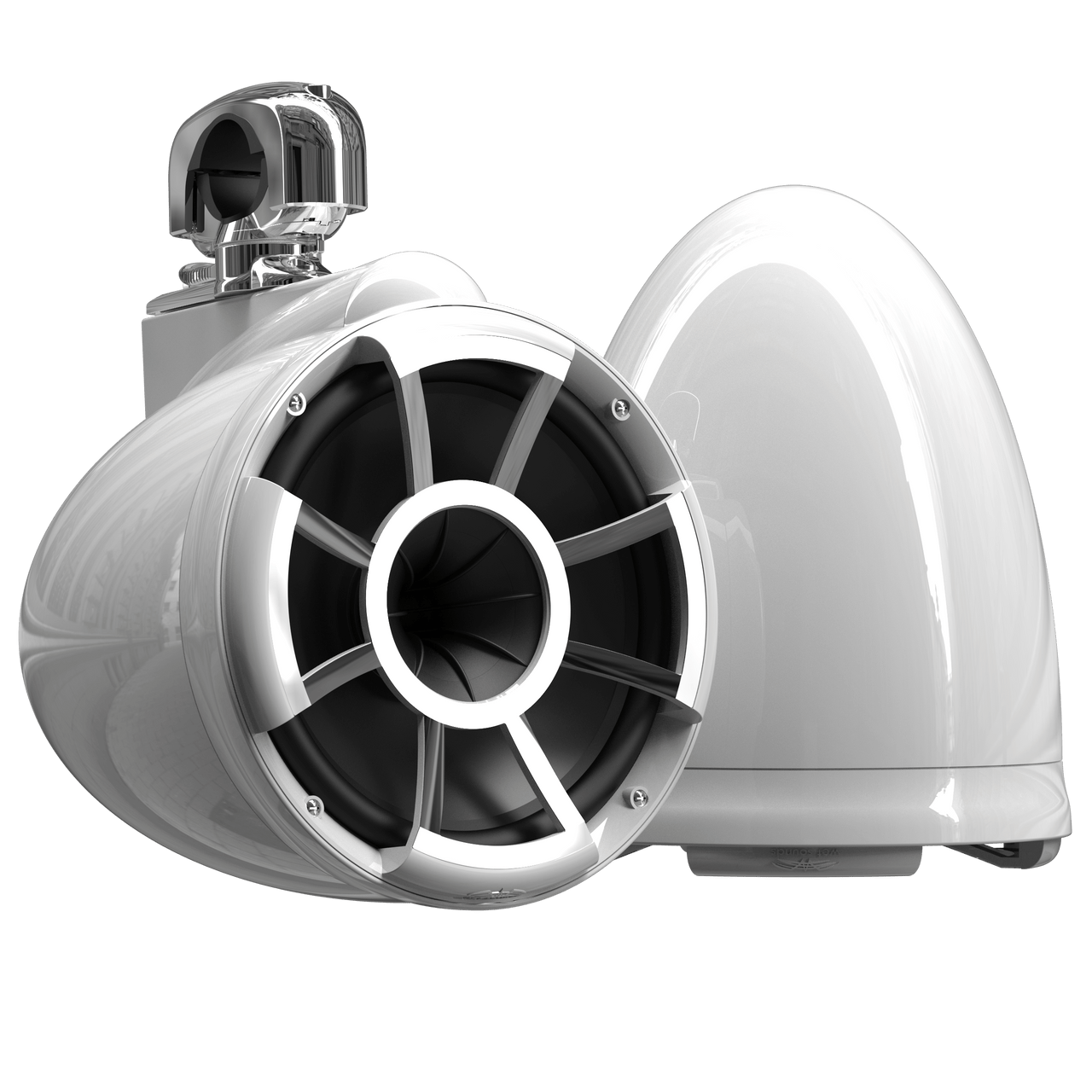 Wet Sounds REV 10 with Swivel Clamp - Stainless Steel (Pair), model #: REV 10 W-SC V2