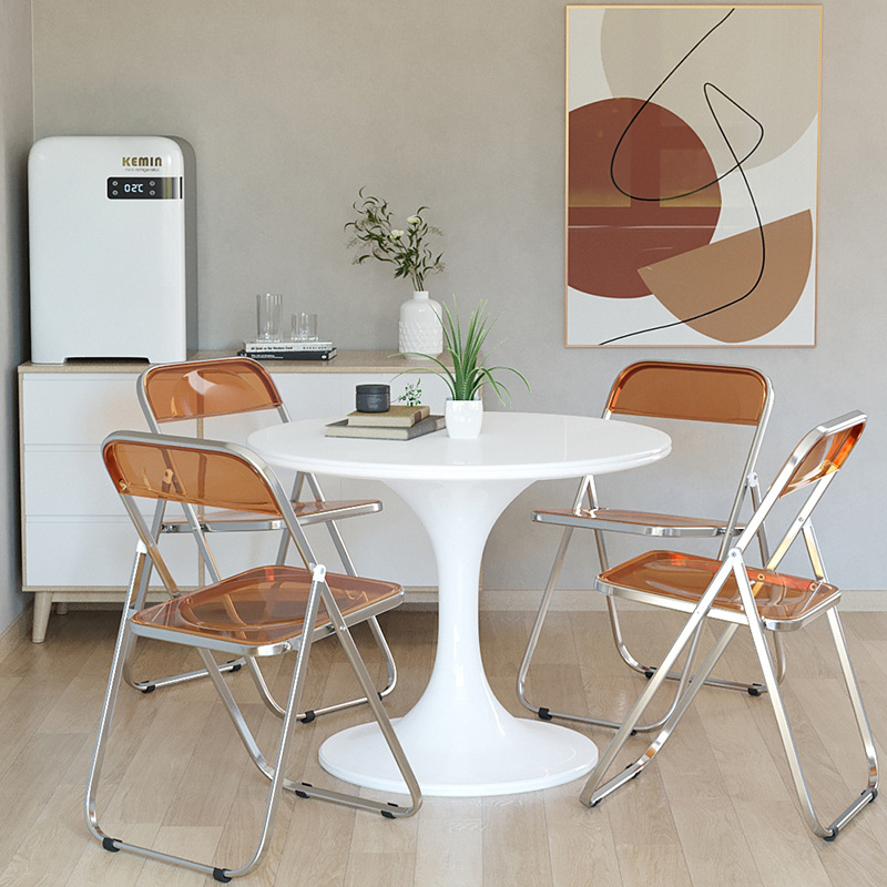 Ghế gấp trong suốt, trà sữa, cà phê, cửa hàng quần áo, ghế chụp ảnh, ghế đơn giản gia dụng, ghế ngồi acrylic thường ngày