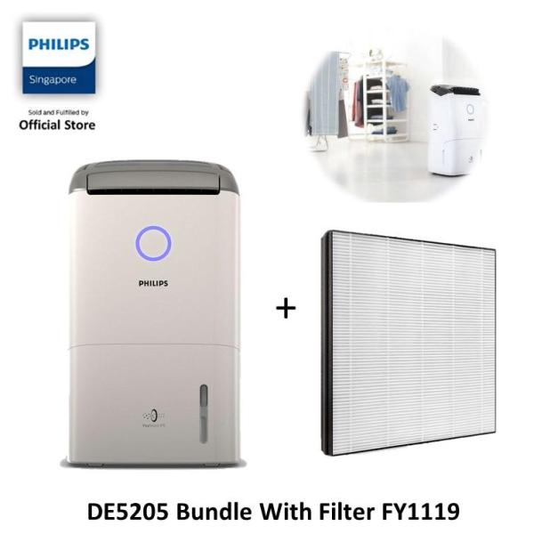 [EXCLUSIVE BUNDLE] Philips 2-in 1 Air Dehumidifier - DE5205/30 with Nano Protect Filter FY1119 Singapore