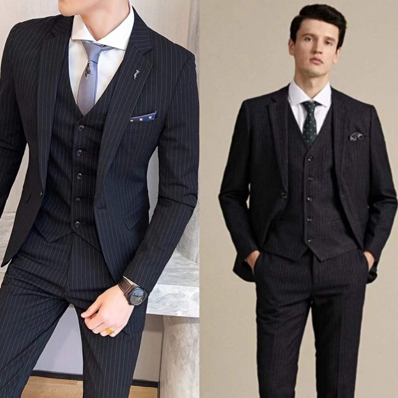 Full black hot sale wedding suit