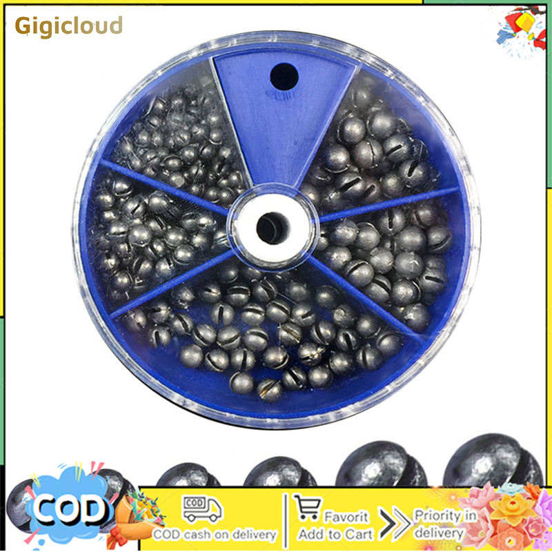 205pcs Fishing Weights Sinkers With Storage Box 5 Sizes Assortment Box Fishing Accessories (0.2g/0.28g/0.38g/0.5g/0.8g)