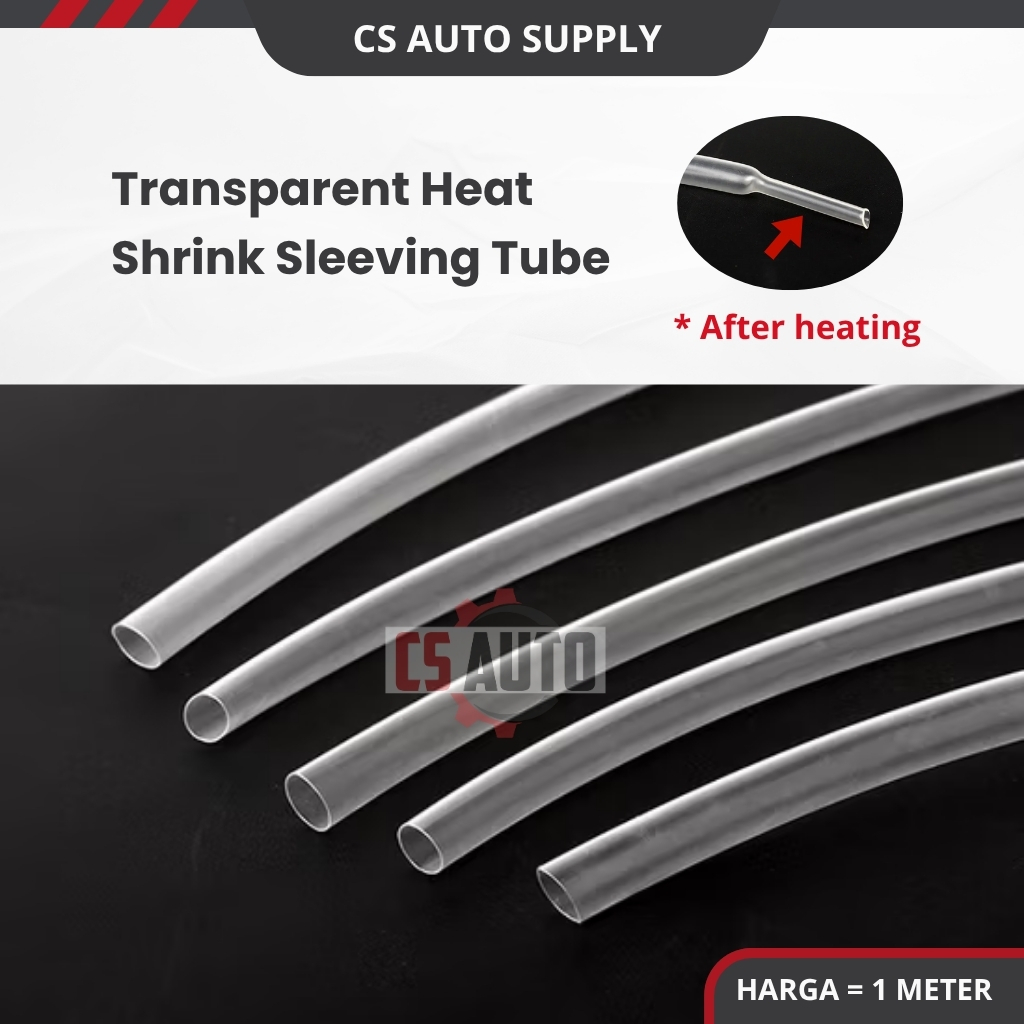 1 Meter x Transparent Heat Shrink Tube Clear Electrical Tube 3.5mm 5mm 7mm 10mm 14mm Automotive Cable Use Harga  3 Ringgit*Penghantaran Percuma