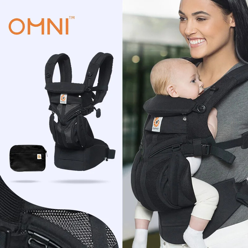 Ergobaby All Carry Positions Breathable mesh baby carrier enhancing lumbar support and airflow (7-45 pounds)