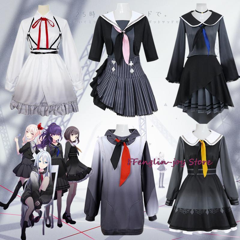 Game Project Sekai Colorful Stage Feat. Akiyama Mizuki Cosplay Costume Amia Wig PJSK Women School Gi