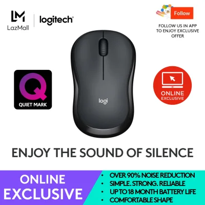 Logitech M220 Wireless Mouse, Silent Buttons, 2.4 GHz with USB Mini Receiver, 1000 DPI Optical Tracking, 18-Month Battery Life, Ambidextrous PC / Mac / Laptop