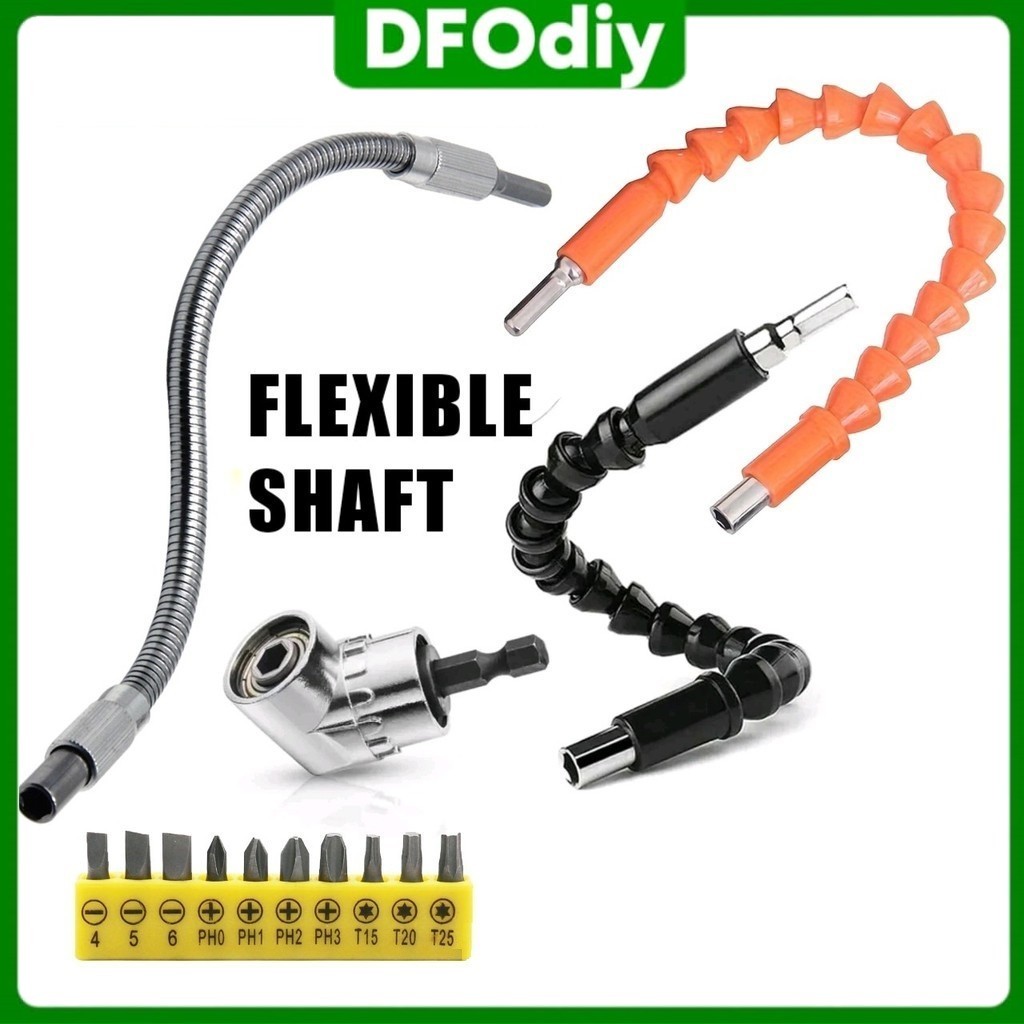 21 Pc Universal Flexible Drill Bit Extension Hex Soft Shaft, Electric
