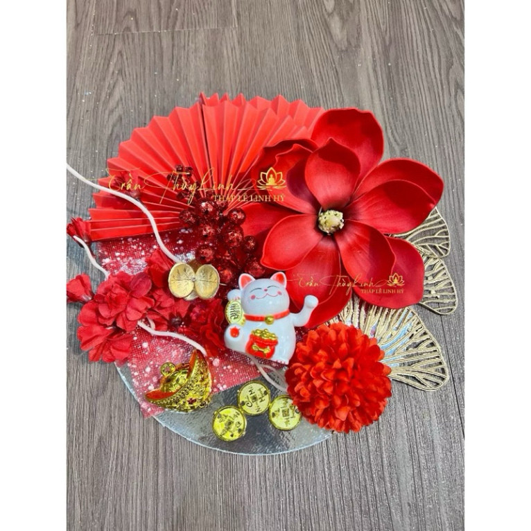 [ Tặng 1 keo nến] Set phụ kiện trang trí tháp nước/ bánh/ deco ngày tết trang trí tết