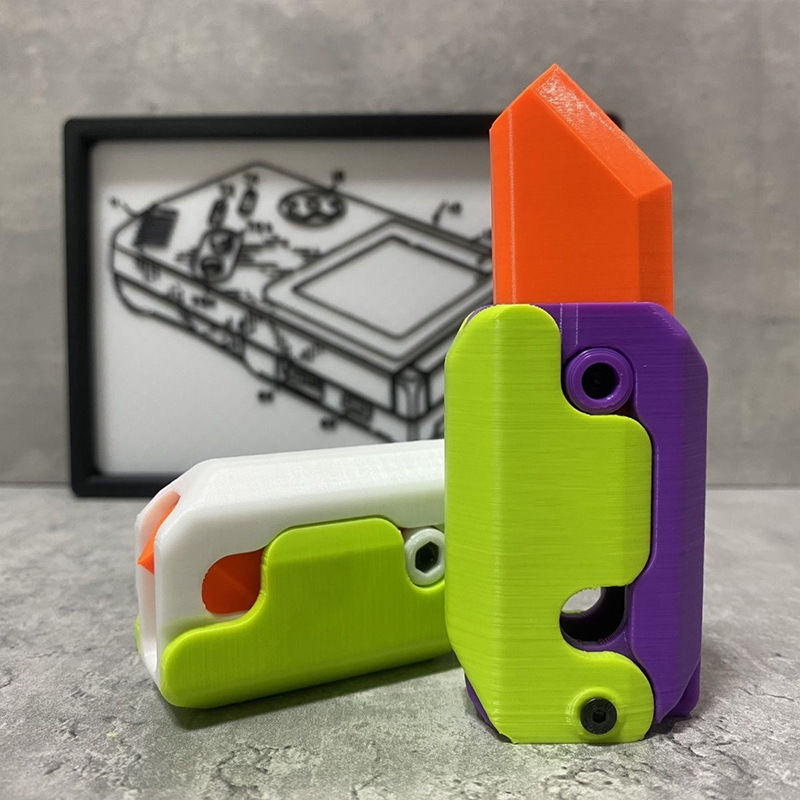 3D cà rốt trọng lực dao đồ chơi giải tỏa căng thẳng trẻ em giải nén thẻ đẩy đồ chơi nhỏ 3D in Nhựa cà rốt dao