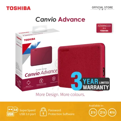 Toshiba Canvio® Advance V10 Portable Hard Drive (Red) 1 / 2 / 4TB 3 Years Local Warranty