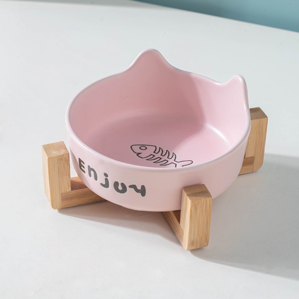 FINITIVE 1/2Pcs Set Gốm Bát cho mèo Thiết kế xẻ Chống trượt Bát cho chó nhỏ Chất lượng cao Nâng cao Máy cấp nước Đồ dùng cho chó mèo nhỏ - 5