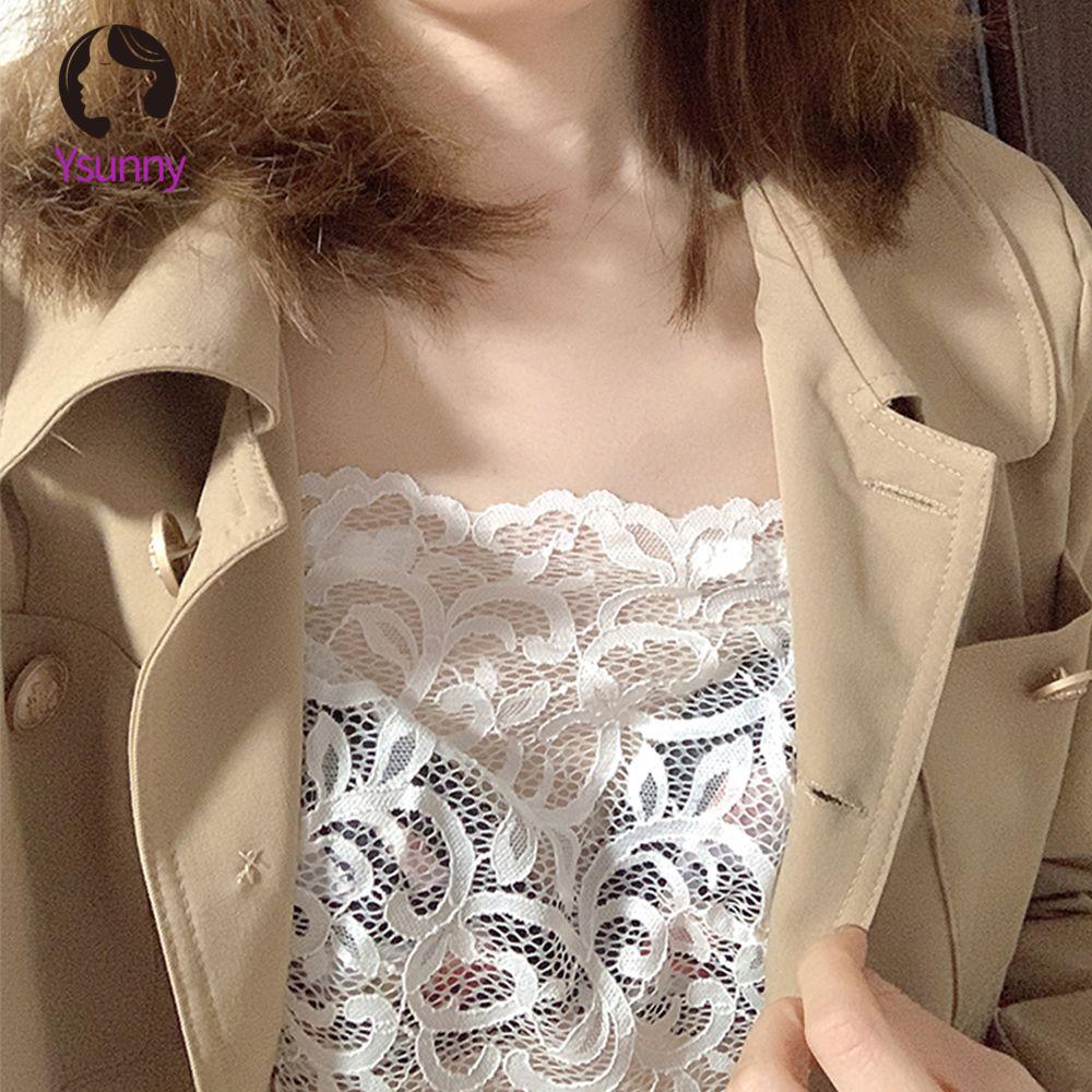 YSUNNY Có thể điều chỉnh Cho Cô Gái Lớp phủ Corset Ren Anti-Glare Lót Hoa Ngực Mảnh Bìa Phụ nữ Ống Tops Strapless Áo Ngực Bọc Hàn Quốc Chèn Bọc