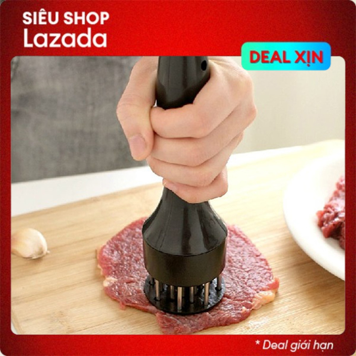 Dụng Cụ Dần Thịt, Làm Mềm Các Loại Thịt Bằng Inox Và Nhựa PP  Meat Tenderizer 24 Mũi