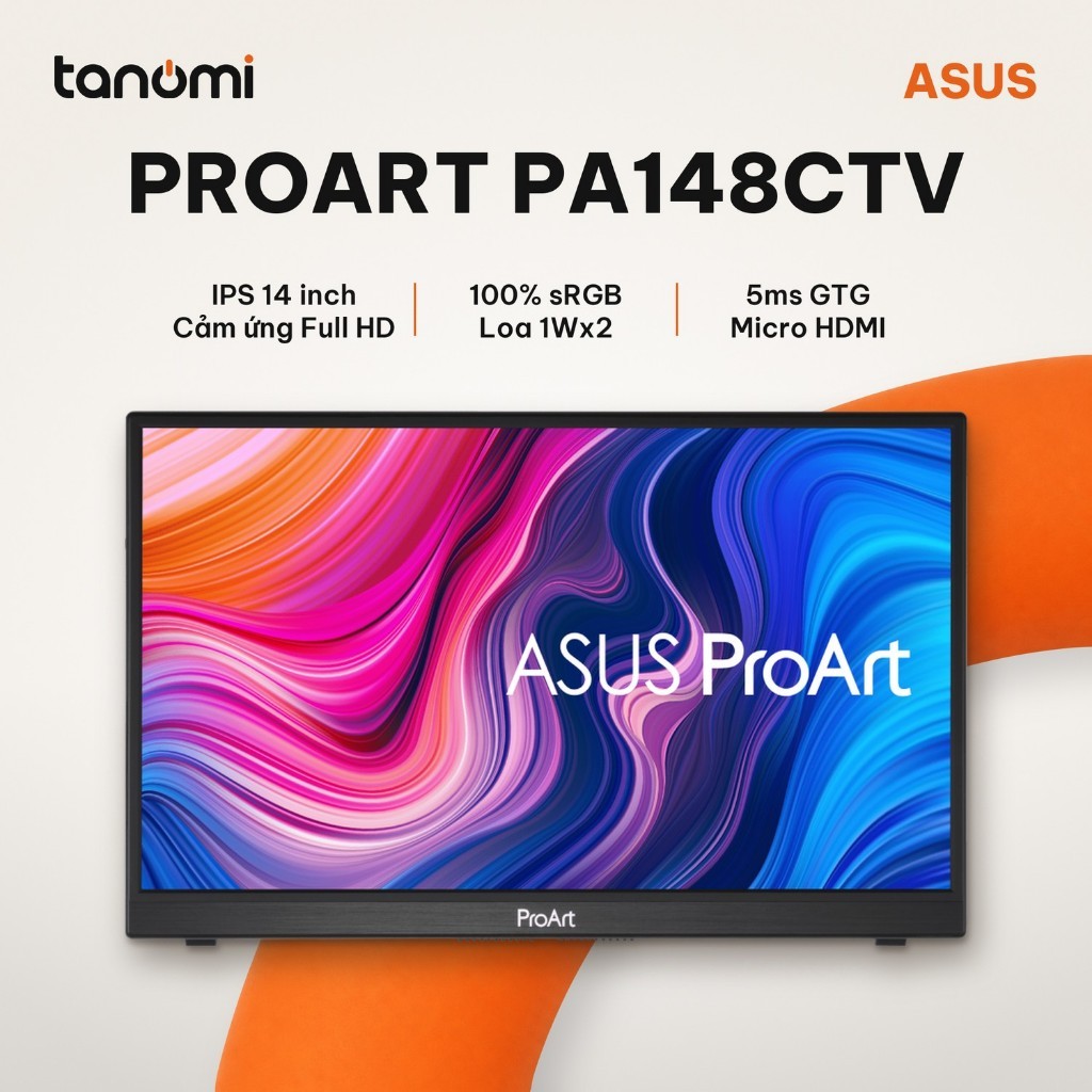 ASUS ProArt PA148CTV 14 inch IPS Full HD cảm ứng 100 sRGB Calman Verified màn hình di động