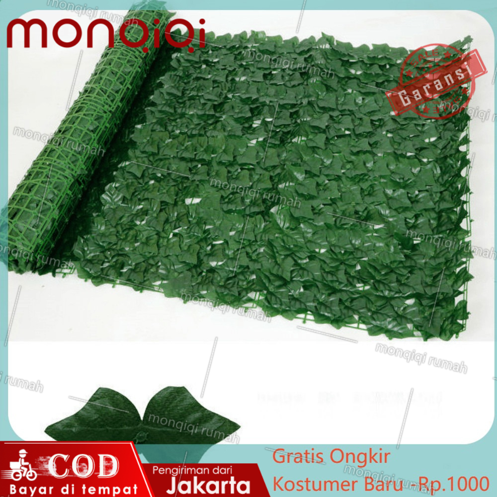 Golden tulips artificial flower leaves wall decor Vine Green synthetic plant ornamental fence 100x300cm Harga 35,000 rupiah*Gratis Ongkir